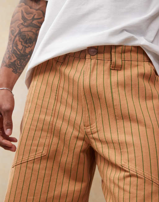 Wrangler - Casey Jones - Pantaloncini arancioni a righe in twill in coordinato, 5 di 5