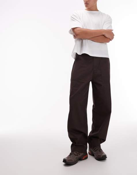 Wrangler - Casey Jones - Rechte workwear-jeans in bruin - view 1