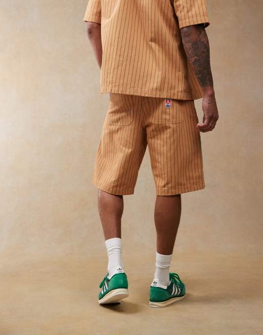 Wrangler - Casey Jones - Short d'ensemble en sergé à rayures style workwear - Orange, 3 de 5