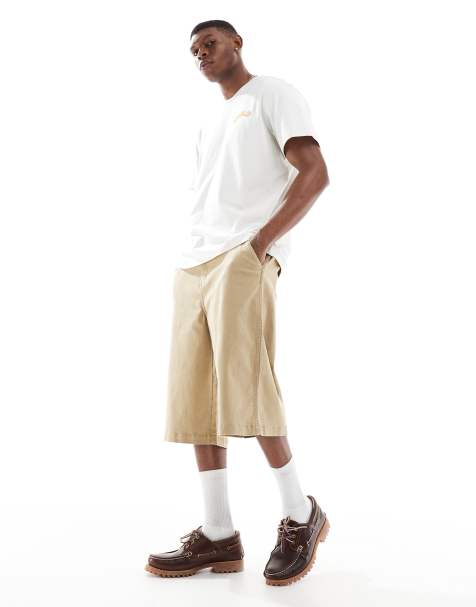 Wrangler - Casey Jones - Short long style workwear en sergé avec cordon de serrage - Beige - view 1