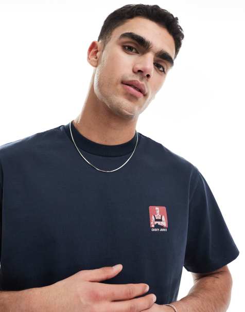 Wrangler - Casey Jones - T-shirt épais décontracté à logo affiche style workwear au dos - Bleu marine - view 1