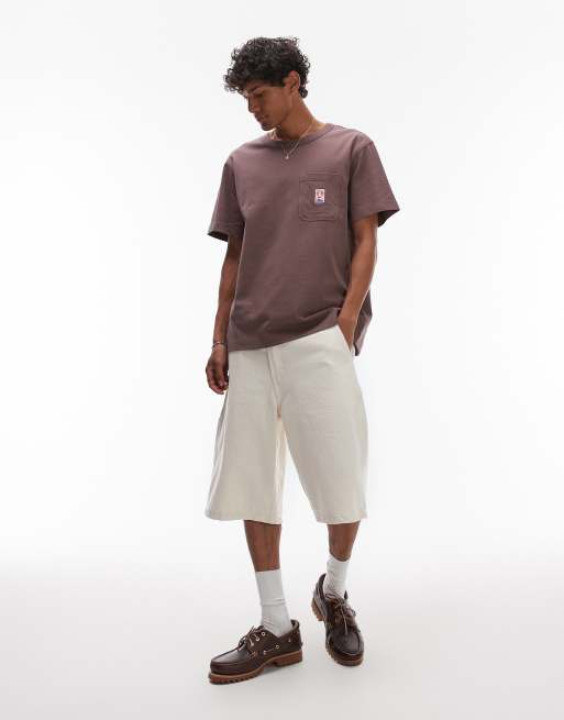 Wrangler – Casey Jones – Vintagebrun arbets-t-shirt med ficka