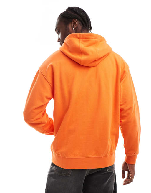Wrangler Casey Jones workwear circle logo vintage oversized fit hoodie in orange, 2 of 4