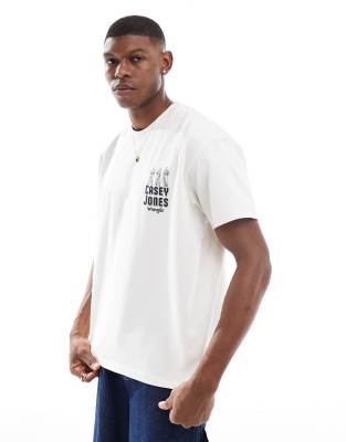 Wrangler Casey Jones Workwear Logo Vintage Oversized Heavyweight T-shirt In White