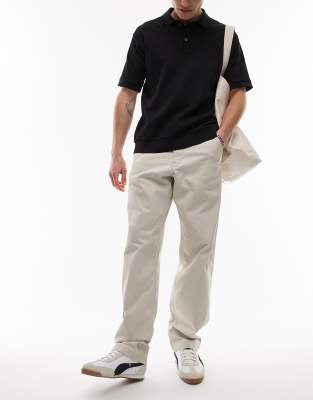 Wrangler Wrangler Casey Jones workwear relaxed fit twill chino trousers in beige-Neutral