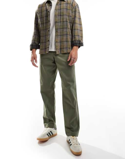 Wrangler Casey Jones workwear relaxed fit twill chinos in olive green