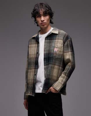 Wrangler Casey Jones Workwear Waffle Long Sleeve Shirt In Green