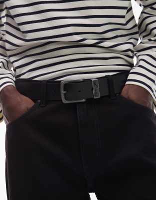 Wrangler - Ceinture en cuir à boucle - Noir