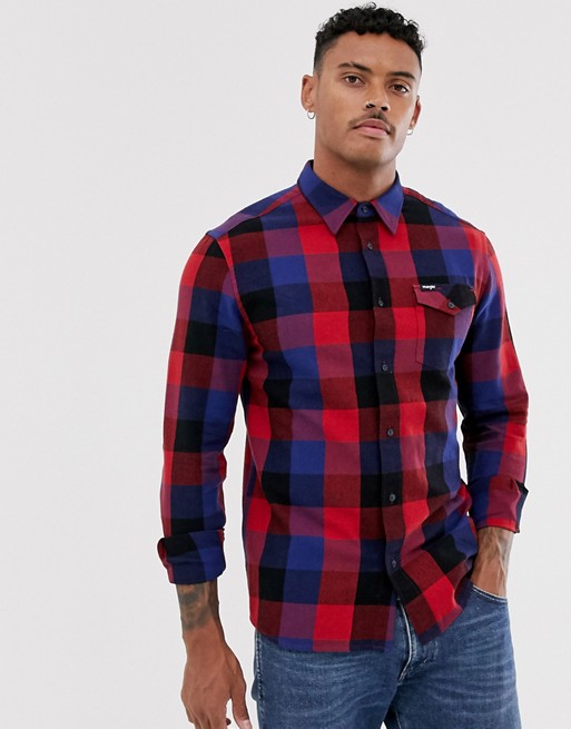 Wrangler checked shirt in red