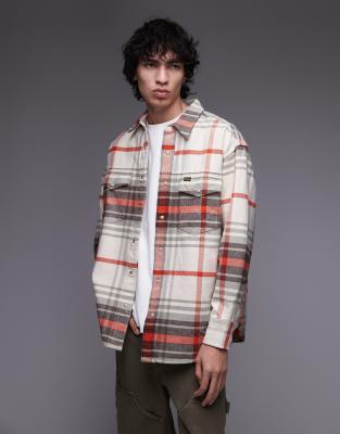 Wrangler - Chemise à carreaux style western - Blanc/rouge-Multicolore