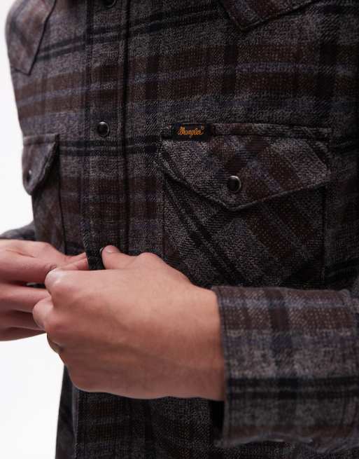 Wrangler - Chemise style western à manches longues - Noir à carreaux, 5 de 5
