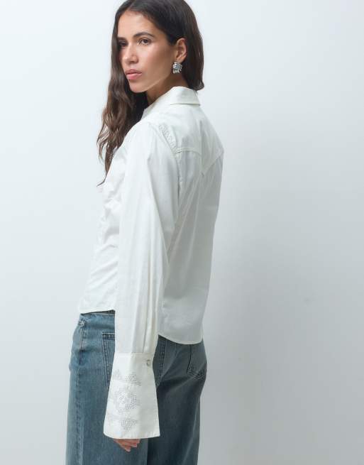 Wrangler chemise western slim en blanc cassé, 4 de 4
