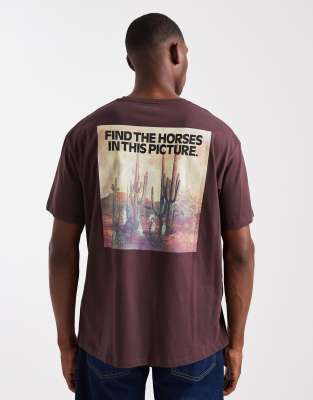 Wrangler chest logo t-shirt in vintage brown