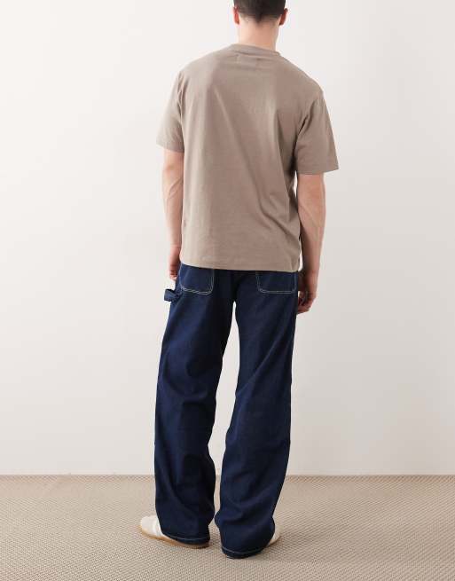 Wrangler – Ciemnoniebieskie jeansy typu carpenter z wstawkami na kolanach, 3 z 5