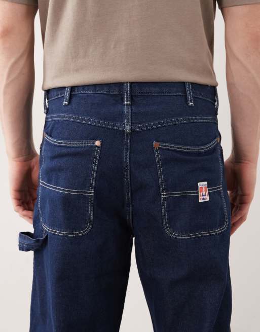 Wrangler – Ciemnoniebieskie jeansy typu carpenter z wstawkami na kolanach, 5 z 5