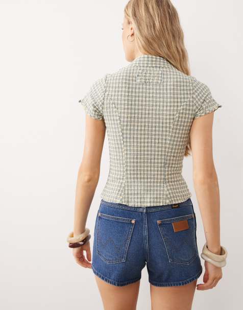 Wrangler – Ciemnoniebieskie szorty jeansowe w kowbojskim stylu - view 1