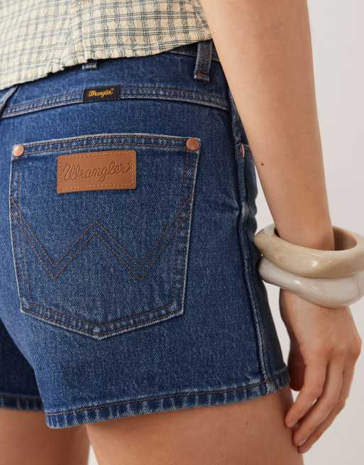 Wrangler – Ciemnoniebieskie szorty jeansowe w kowbojskim stylu , 5 z 5