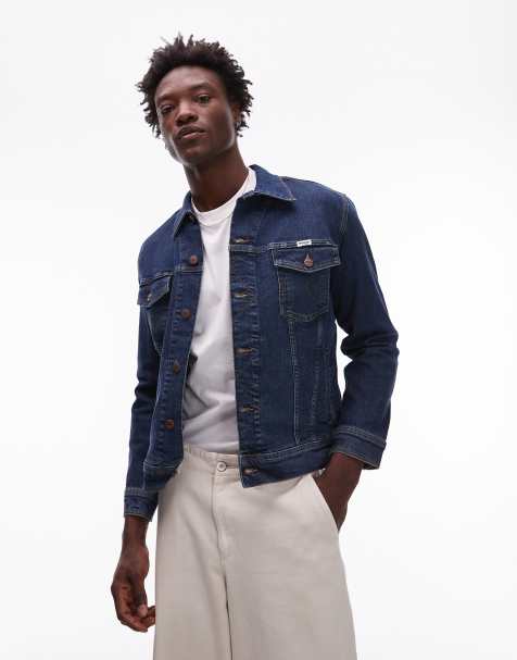 Wrangler classic denim jacket in washed dark blue - view 1