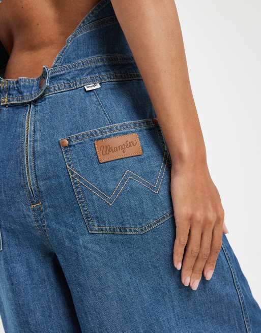 Wrangler - Combinaison jupe-culotte en jean - Bleu moyen délavé, 2 de 4
