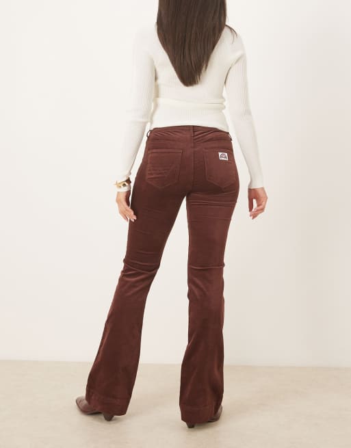 Wrangler cord flares with front pockets in brown, 4 of 5