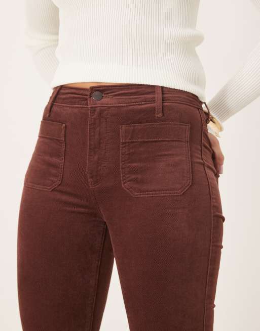Wrangler cord flares with front pockets in brown, 5 of 5