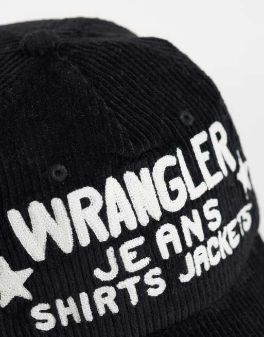 Wrangler corduroy pet in zwart, 2 van 3