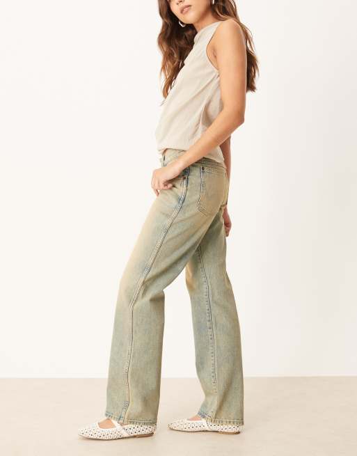 Wrangler - Cowboy - Jeans met lage taille en rechte pasvorm in mid-wash blue, 2 van 5