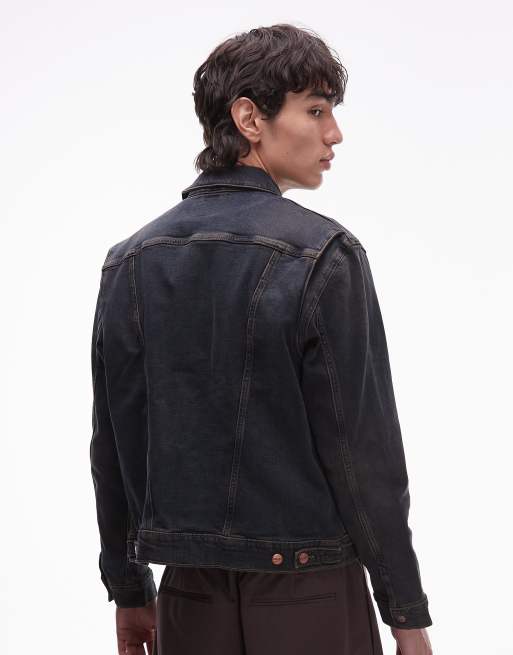 Wrangler – Cowboy-Jeansjacke in verwaschenem Dunkelblau mit vier Taschen, 3 von 5