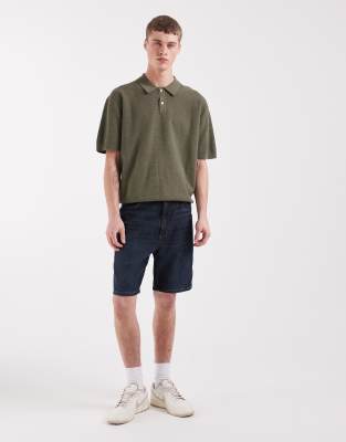 Cowboy - Straight-Fit-Jeansshorts in dunkler Waschung-Blau Blau W32
