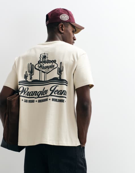 Wrangler - Cremefarvet T-shirt med vintage design - view 1
