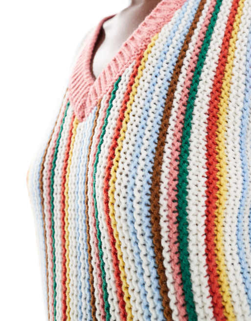 Wrangler Débardeur rayé en maille Orange ASOS