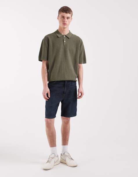 Wrangler - Denim cowboyshort met rechte pasvorm in donkere wassing - view 1