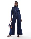 Wrangler denim jumpsuit in dark blue