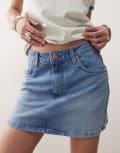 [Wrangler] Wrangler denim mini skirt in mid blue M Wrangler Wrugged