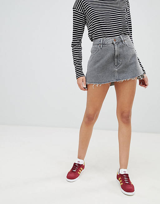 Wrangler Denim Mini Skirt with Raw Hem | ASOS