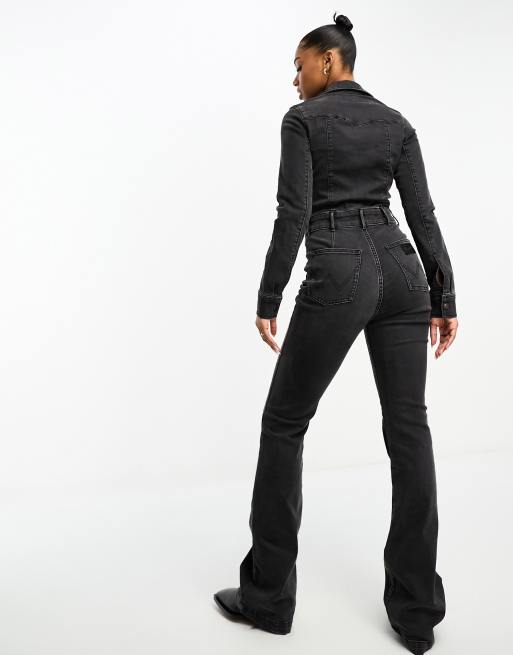 Black best sale jumpsuit jeans