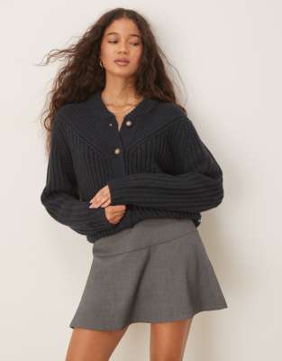 Wrangler - Dicke Western-Strickjacke aus Wollmix in Schwarz