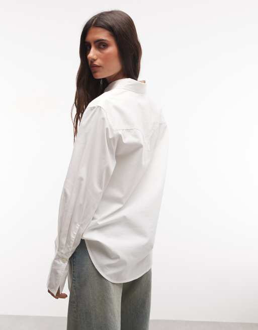 Wrangler drama collar shirt in off white, 4 of 4
