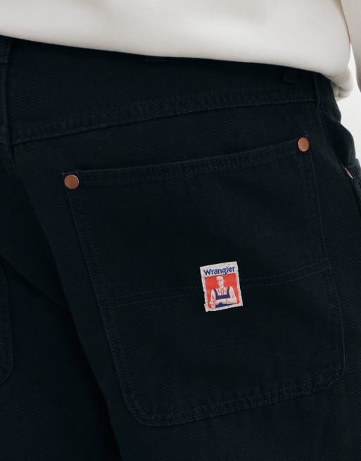 Wrangler dubbelknäade snickarjeans i svart, 3 av 5