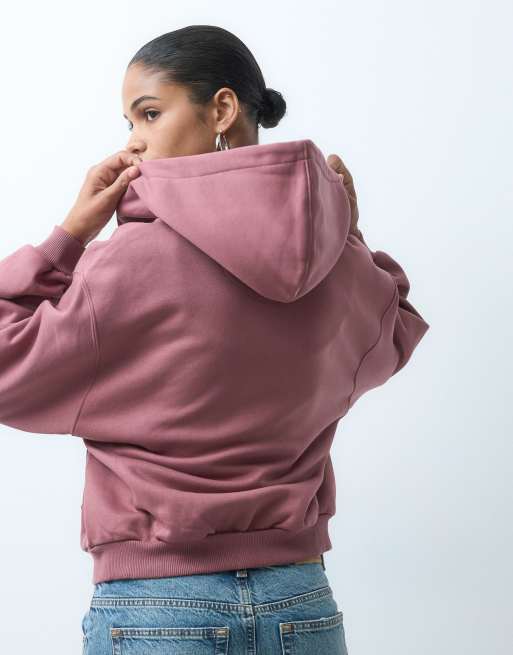 Wrangler felpa oversize con zip rosa, 4 di 4