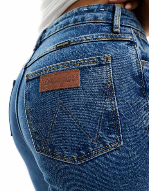 Wrangler - Fierce - Jeans a zampa blu medio, 3 di 5