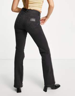 wrangler black flare jeans