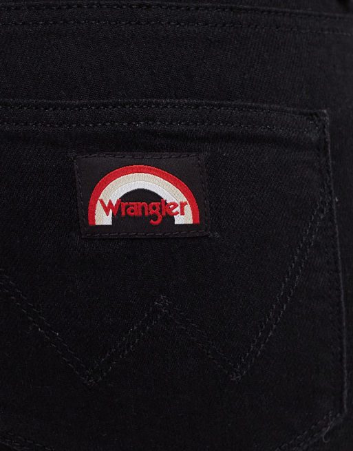 Wrangler - Flared jeans met zakken aan de voorkant in zwart, 5 van 5