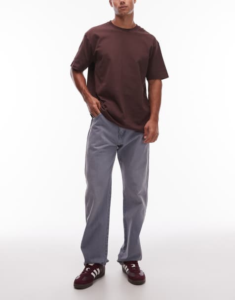 Wrangler - Frontier - Ruimvallende jeans met rechte pasvorm in blauw met steengrijze wassing - view 1
