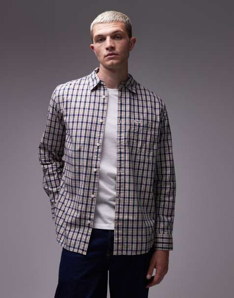 Wrangler - Geruit overhemd met lange mouwen in neutraal - view 1