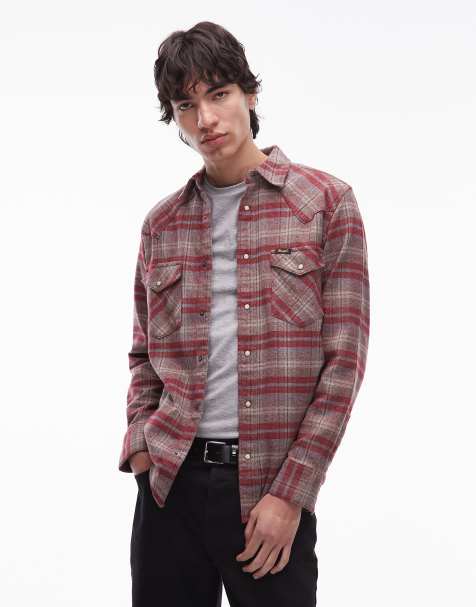 Wrangler - Geruit Western overhemd met lange mouwen in rood - view 1