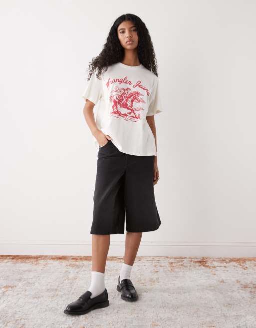 Wrangler - Girlfriend - T-shirt - Blanc cassé et rouge imprimé , 2 de 4
