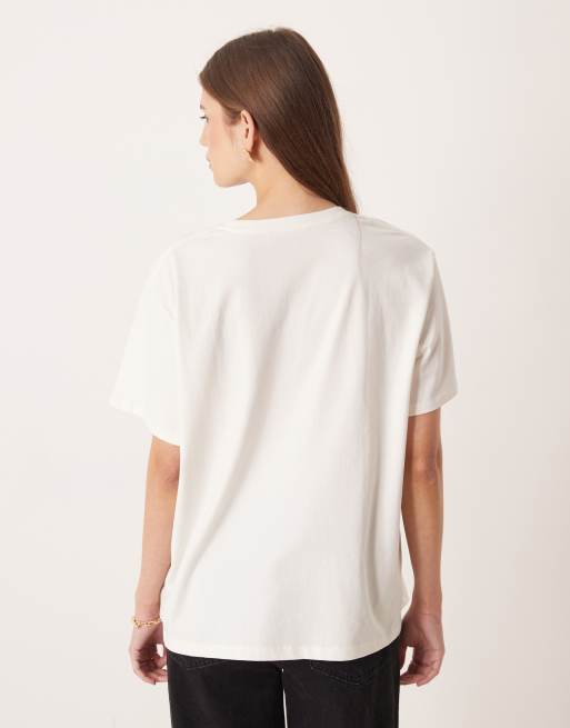 Wrangler - Girlfriend T-shirt in gebroken wit, 2 van 4