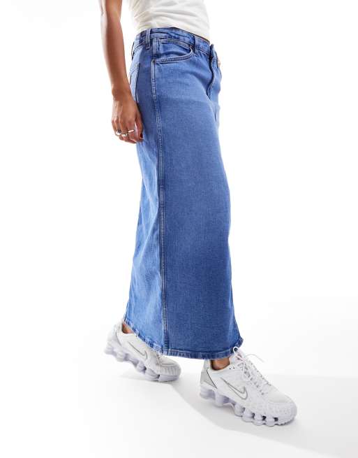 Gonna Maxi Wrangler In Denim Per Donna. Taglio Dritto, Morbida E Confortevole, Realizzata In 99% Cotone E 1% Elastan. Perfetta Per Un Look Casual Ed Elegante. Lavabile In Lavatrice. - 5