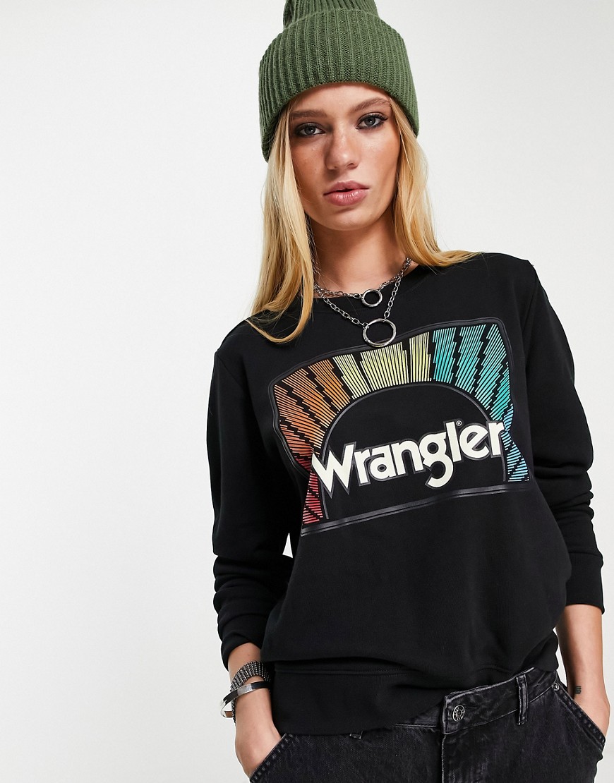 Wrangler graphic sweat in washed black
